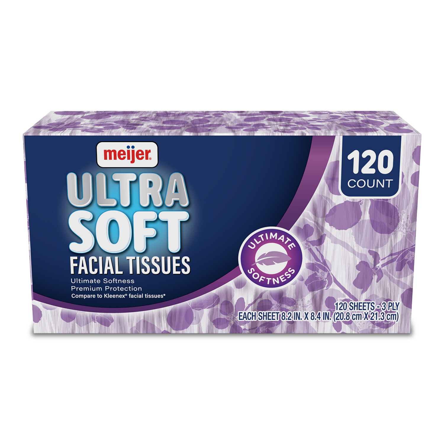 slide 1 of 4, Meijer 3ply Facial Tissue, 120 ct