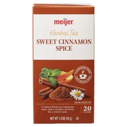 Meijer Sweet Cinnamon Spice Herbal Tea Bags, 20 Ct