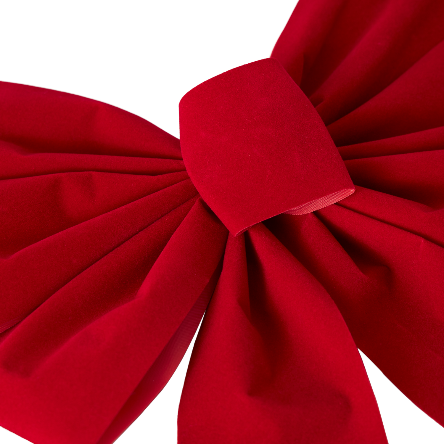 slide 2 of 2, December Home Bow Flocked Red 10x22, 10.5 x 21.5 