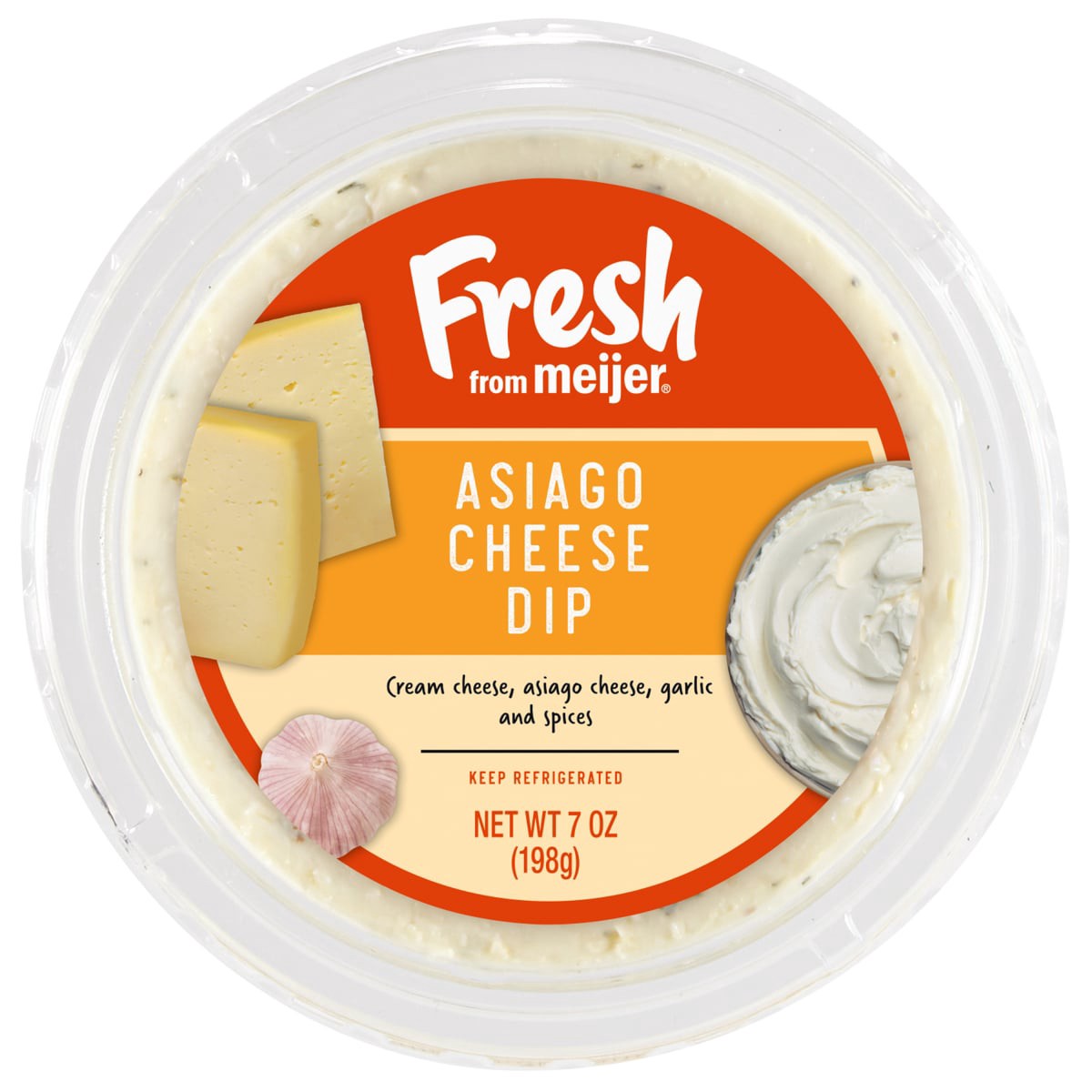 slide 1 of 9, Fresh from Meijer Asiago Cheese Dip, 7 oz, 7 oz