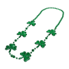 slide 5 of 5, St Patrick's Day Green Beaded Shamrock Necklace, 1 ct
