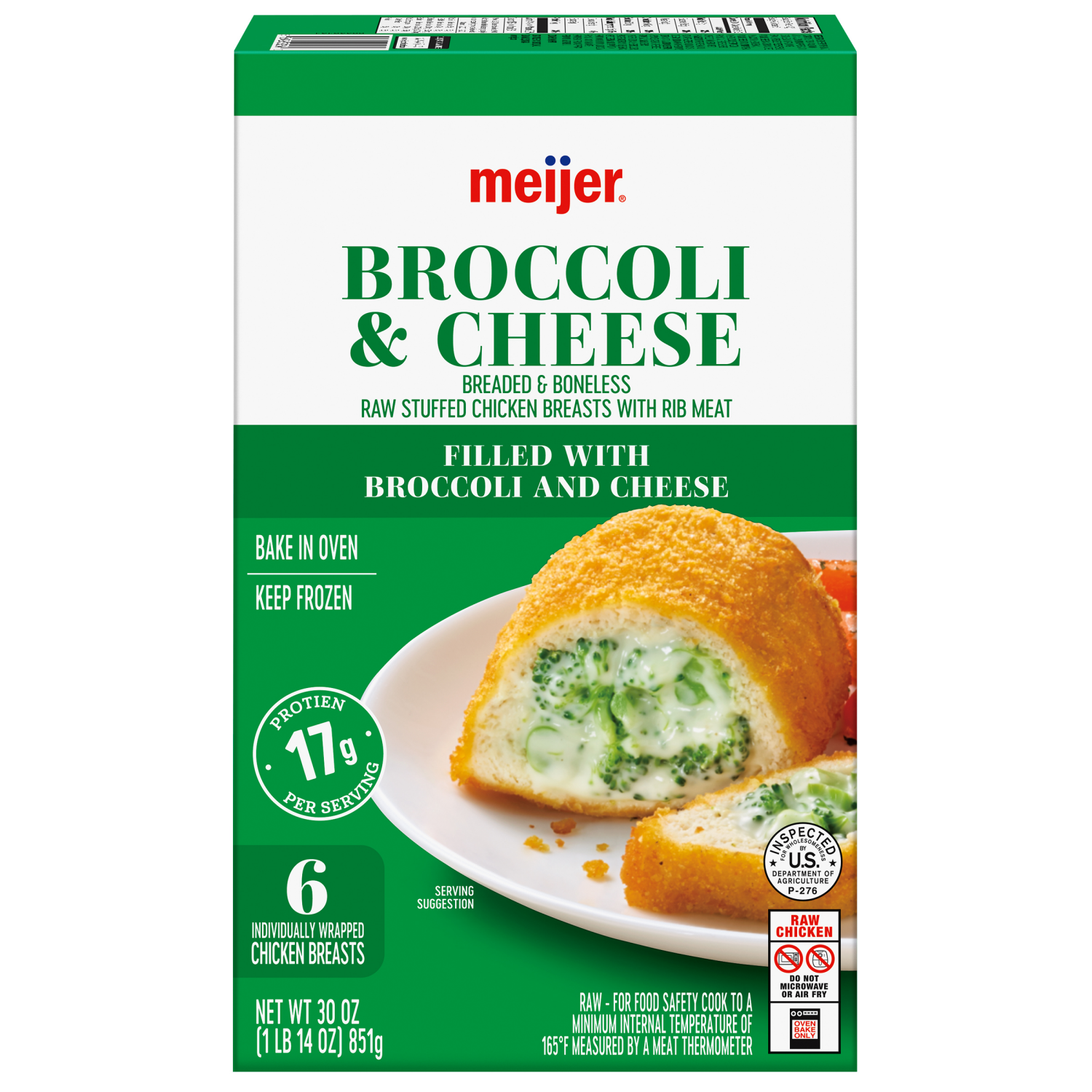 slide 2 of 8, Meijer Broccoli & Cheese Stuffed Chicken Breast, 6 ct