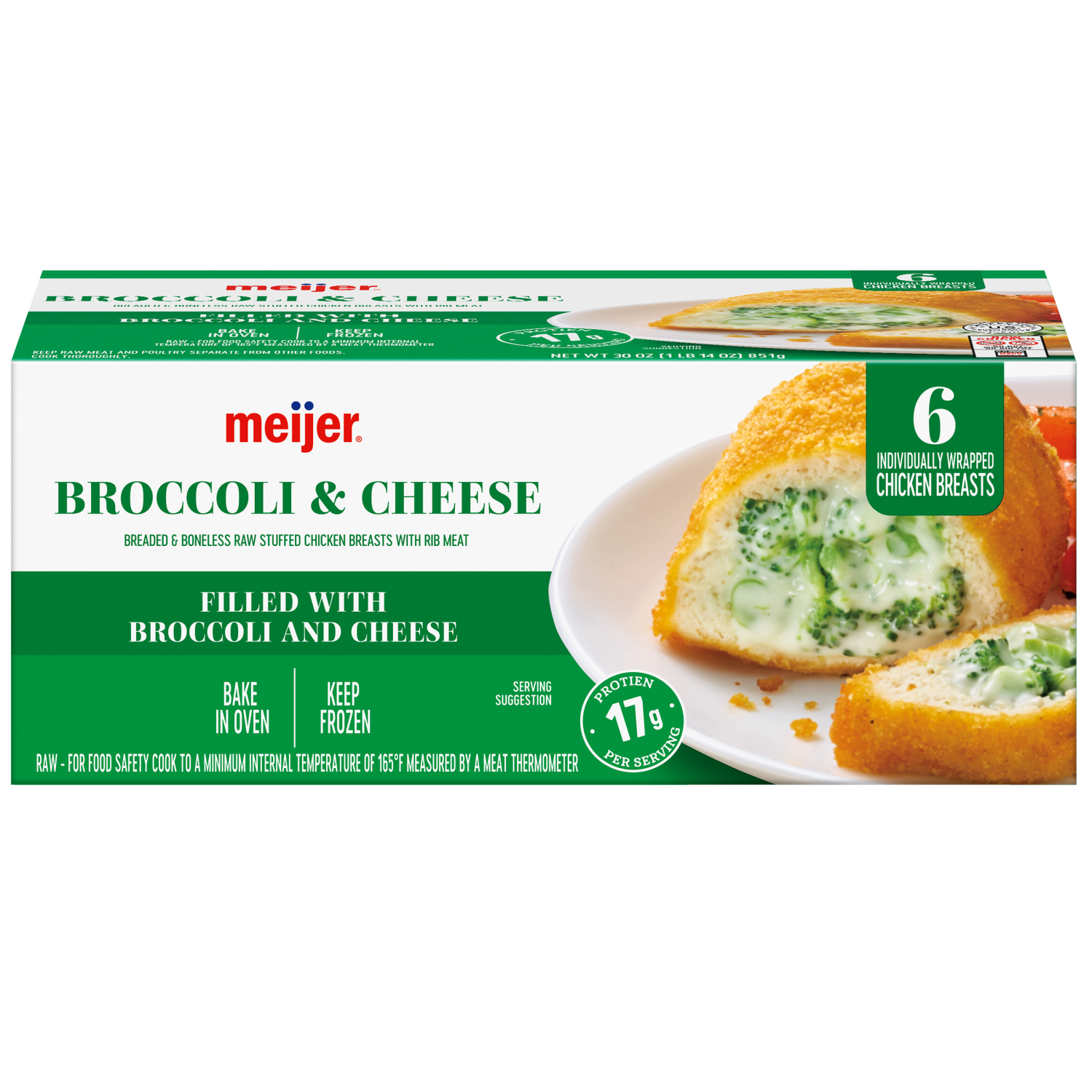 slide 3 of 8, Meijer Broccoli & Cheese Stuffed Chicken Breast, 6 ct