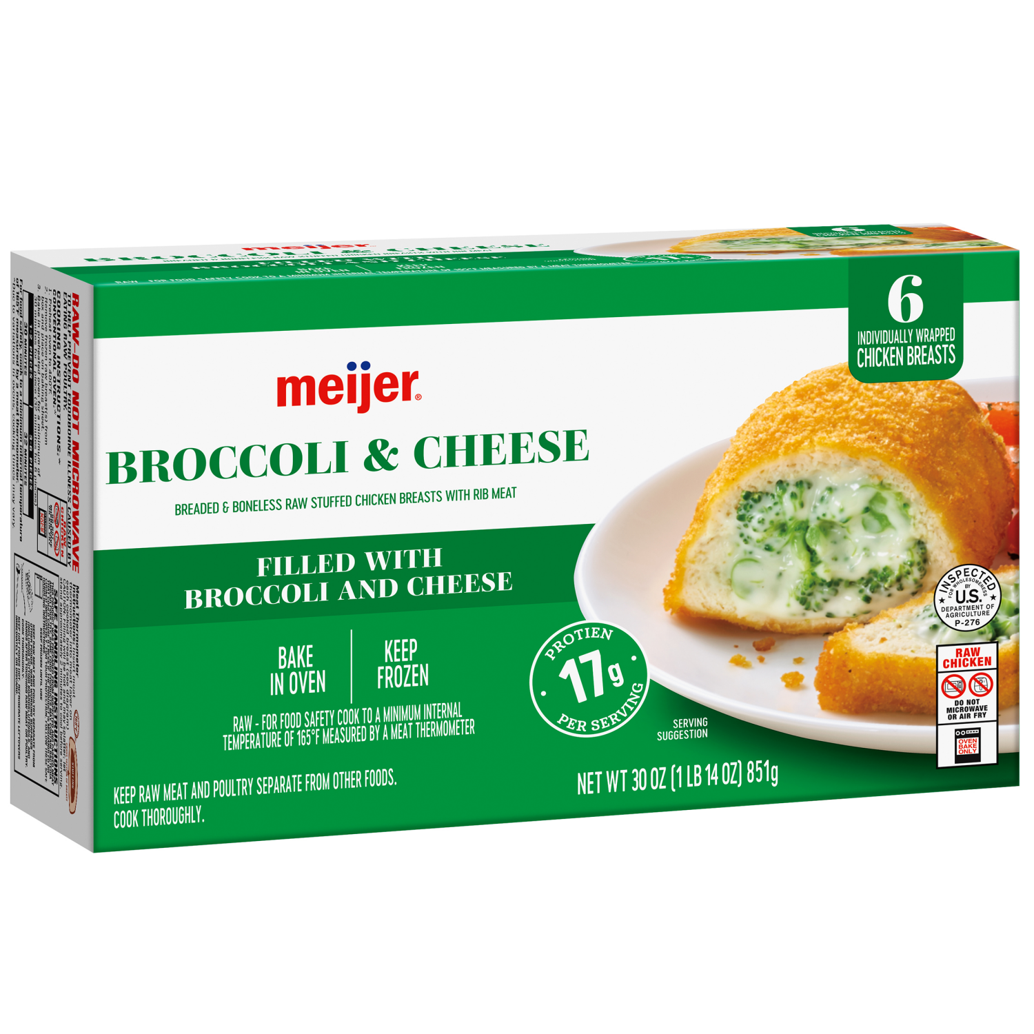 slide 6 of 8, Meijer Broccoli & Cheese Stuffed Chicken Breast, 6 ct