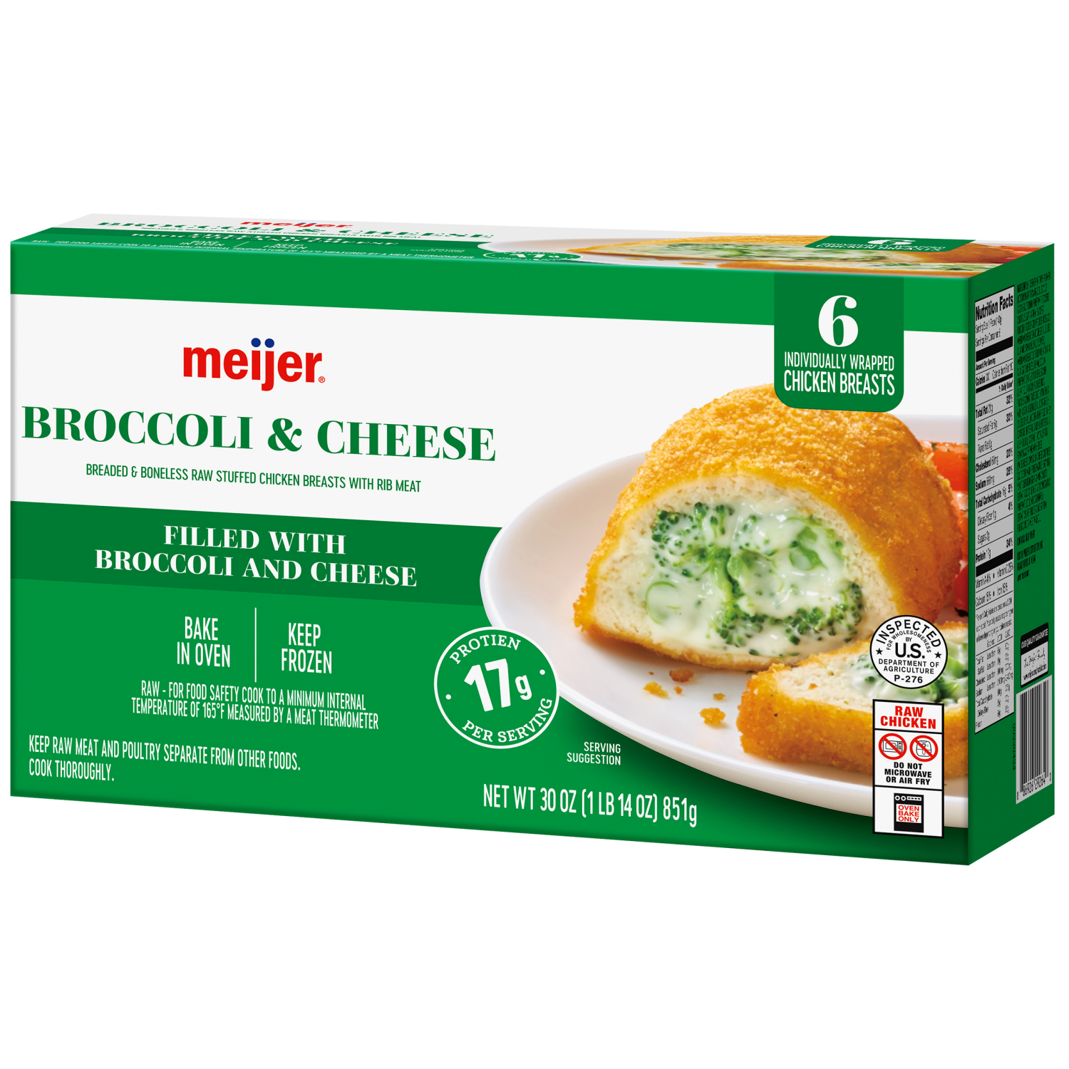 slide 7 of 8, Meijer Broccoli & Cheese Stuffed Chicken Breast, 6 ct