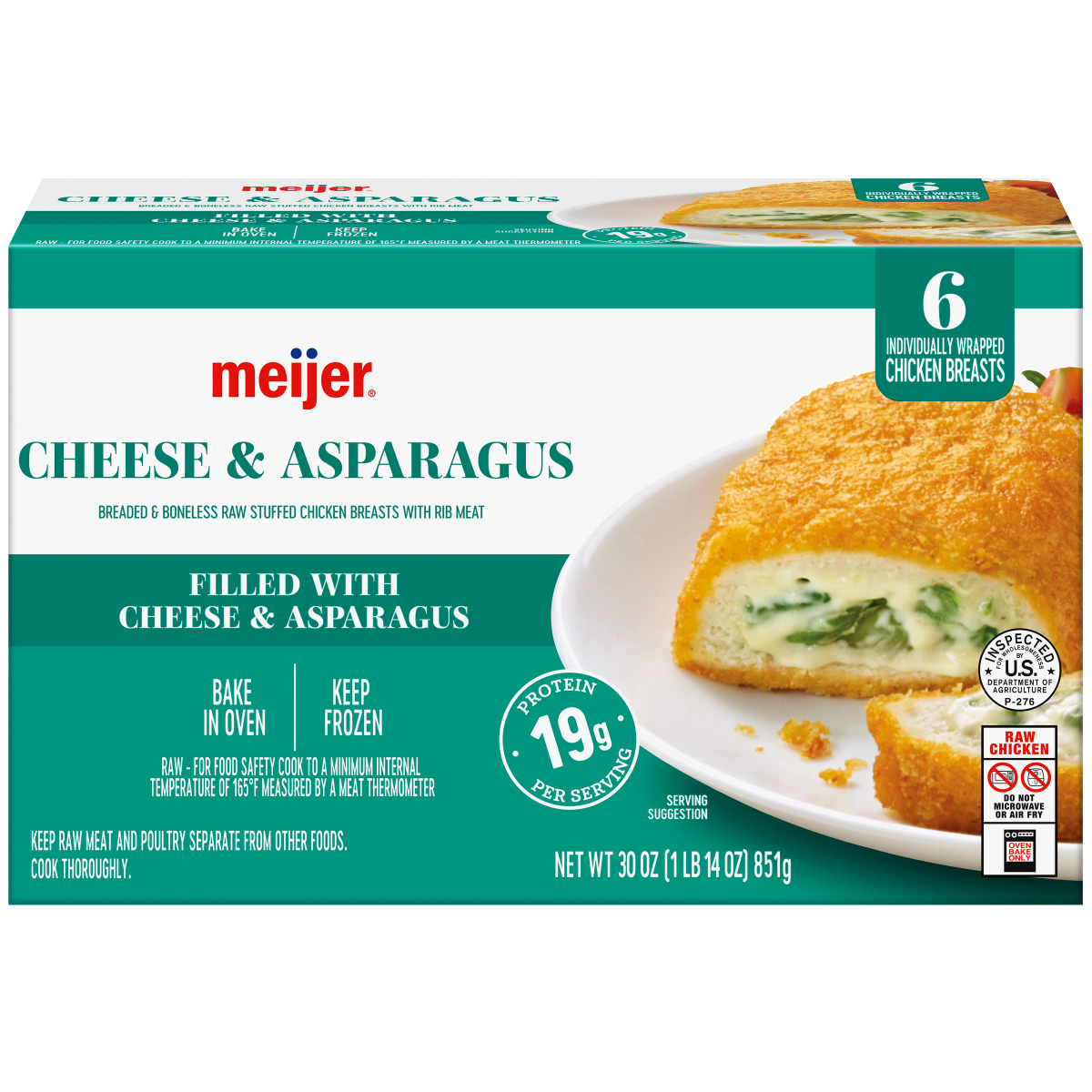 slide 1 of 29, Meijer Asparagus Stuffed Chicken, 6 Count, 6 ct