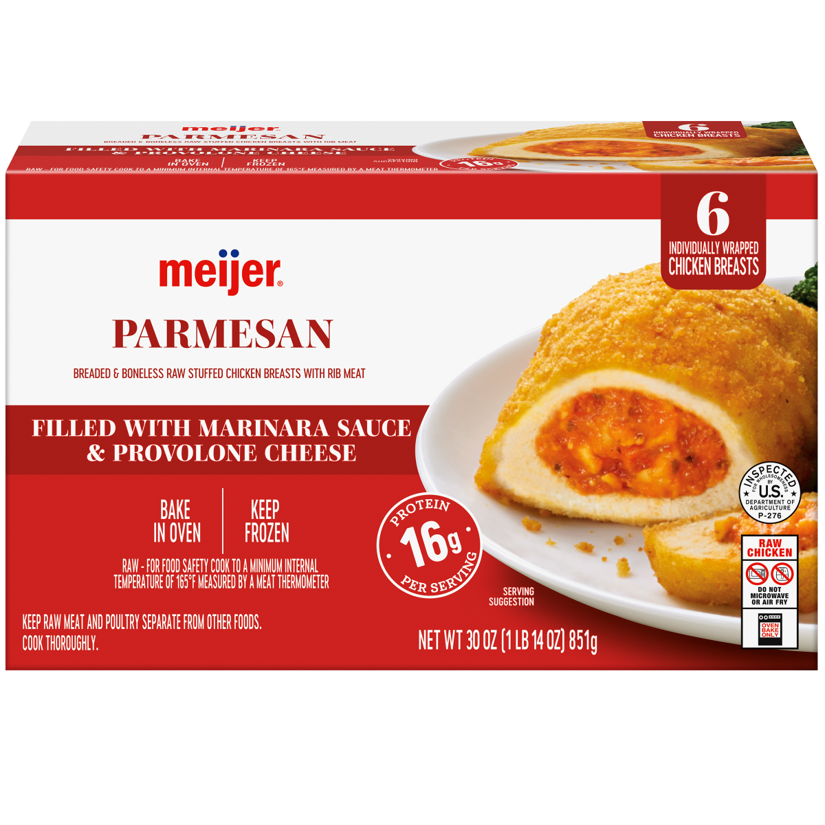 slide 1 of 29, Meijer Parmesan Stuffed Chicken Breasts, 6 Count, 6 ct