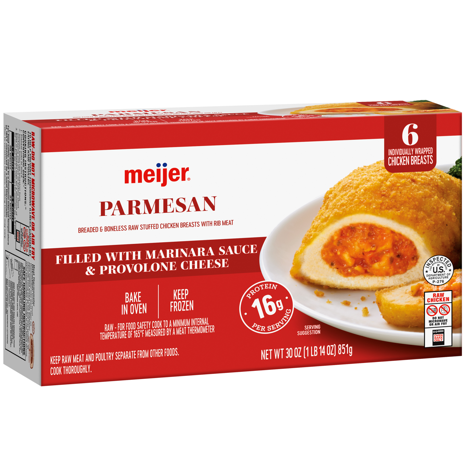 slide 6 of 8, Meijer Parmesan Stuffed Chicken Breasts, 6 Count, 6 ct