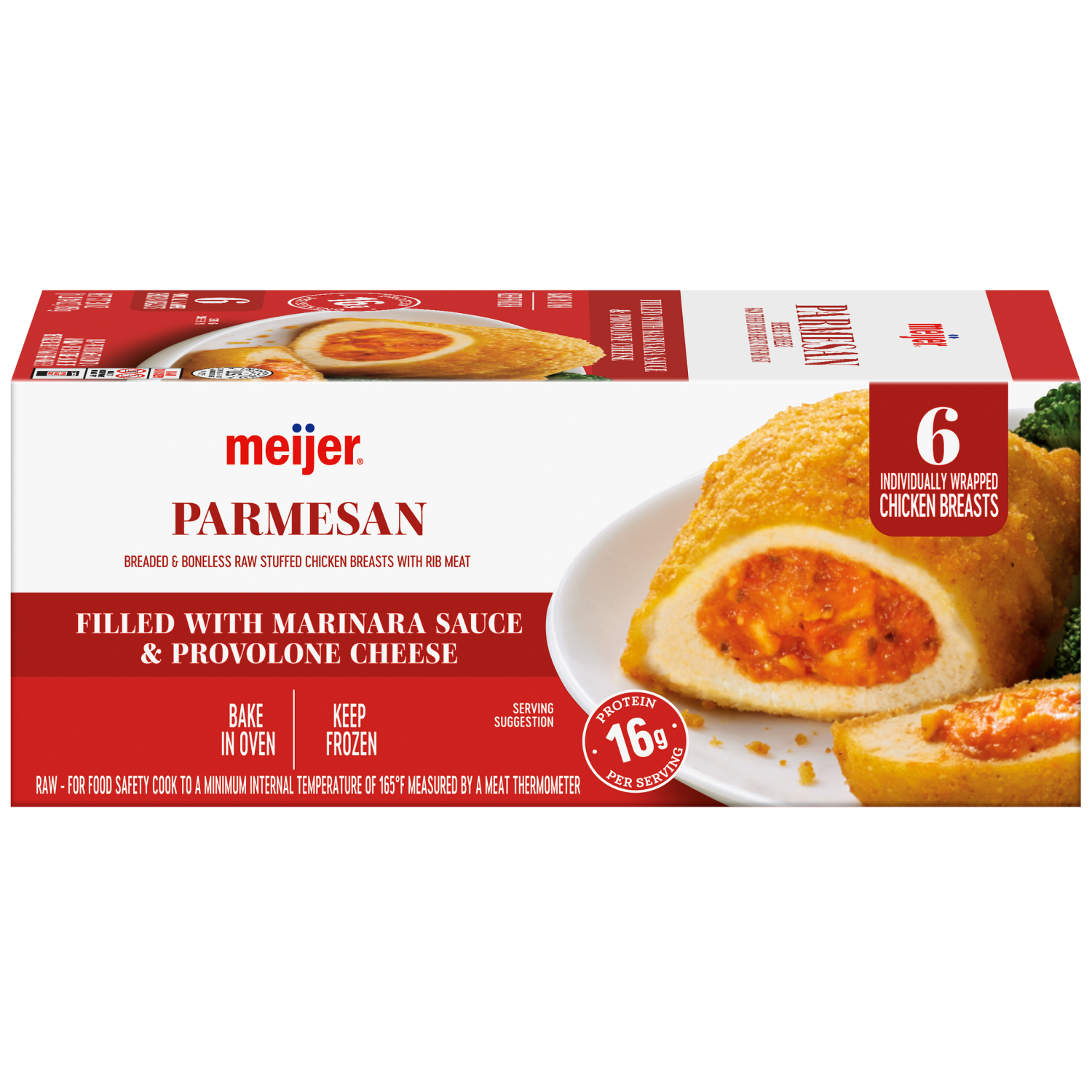 slide 8 of 8, Meijer Parmesan Stuffed Chicken Breasts, 6 Count, 6 ct