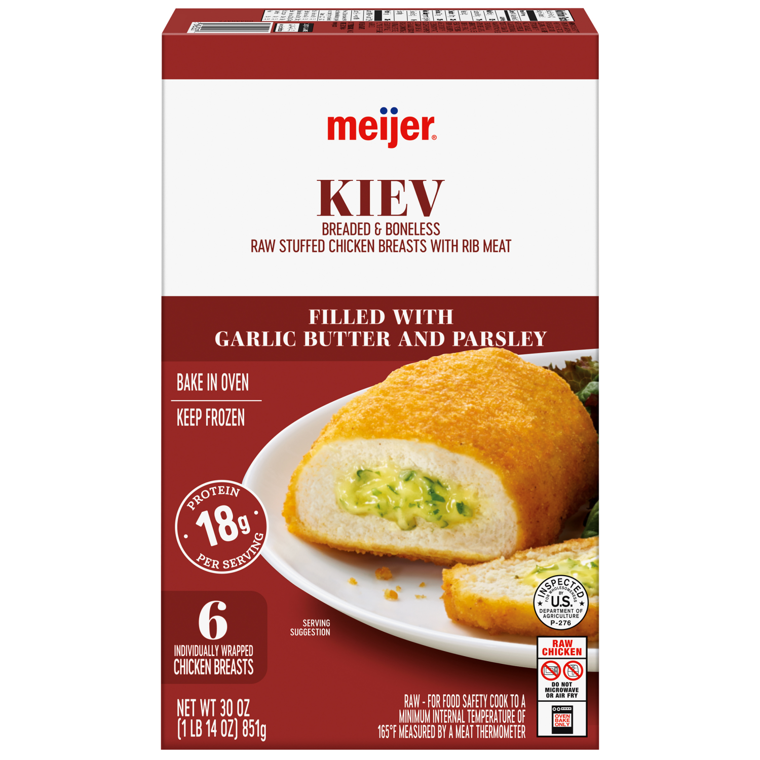 slide 2 of 8, Meijer Stuffed Kiev Chicken, 6 ct