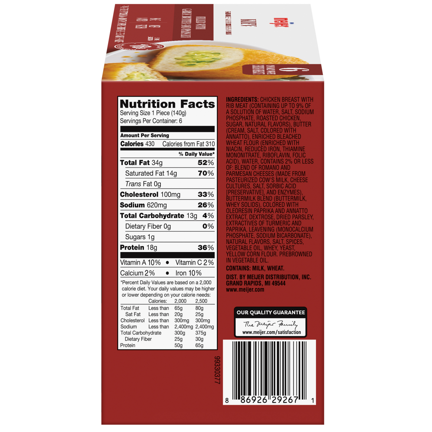 slide 5 of 8, Meijer Stuffed Kiev Chicken, 6 ct