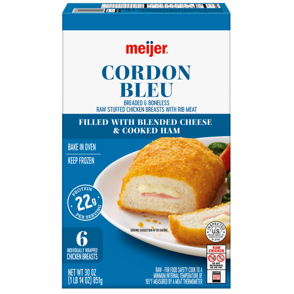 slide 20 of 29, Meijer Cheese and Ham Stuffed Cordon Bleu, 6 Count, 6 ct