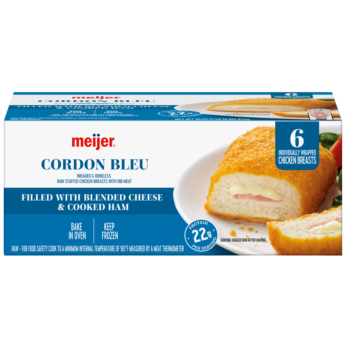 slide 29 of 29, Meijer Cheese and Ham Stuffed Cordon Bleu, 6 Count, 6 ct