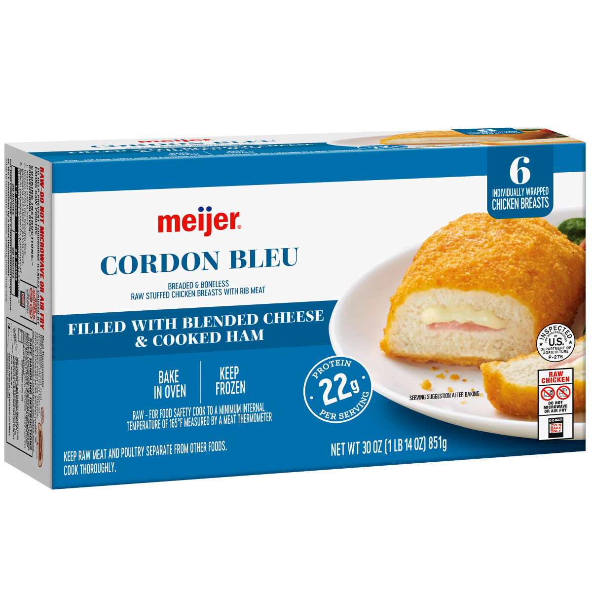 slide 5 of 29, Meijer Cheese and Ham Stuffed Cordon Bleu, 6 Count, 6 ct