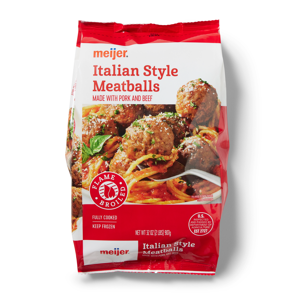 slide 1 of 9, Meijer Flame Broiled Italian Style Meatballs, 32 oz, 32 oz