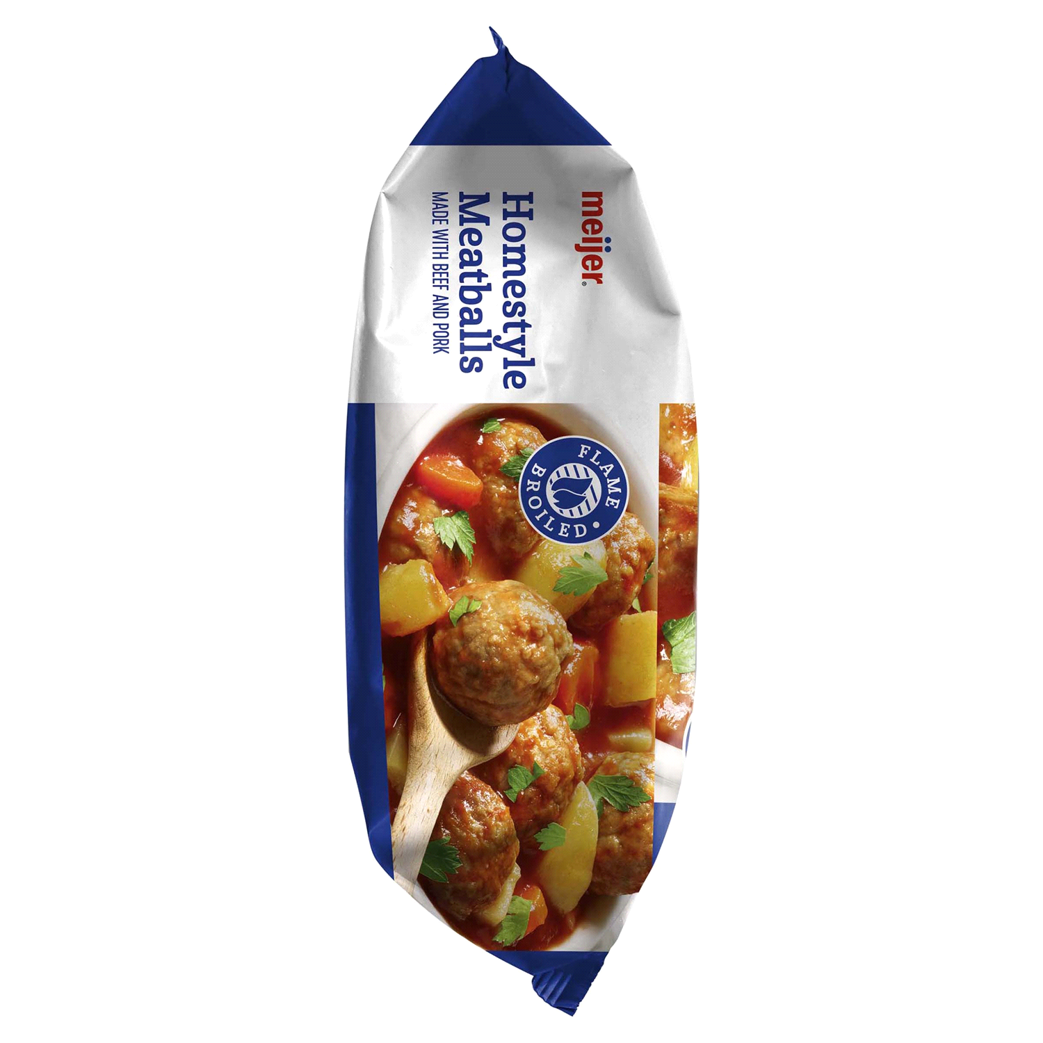slide 2 of 3, Meijer Flame Broiled Homestyle Meatballs, 32 oz