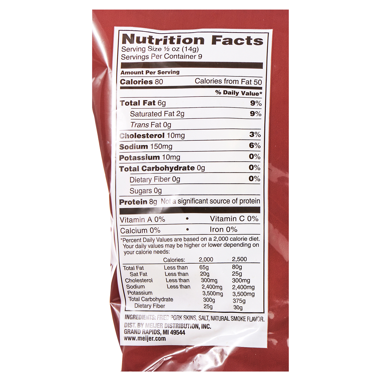 slide 2 of 2, Meijer Original Pork Rinds, 4.5 oz