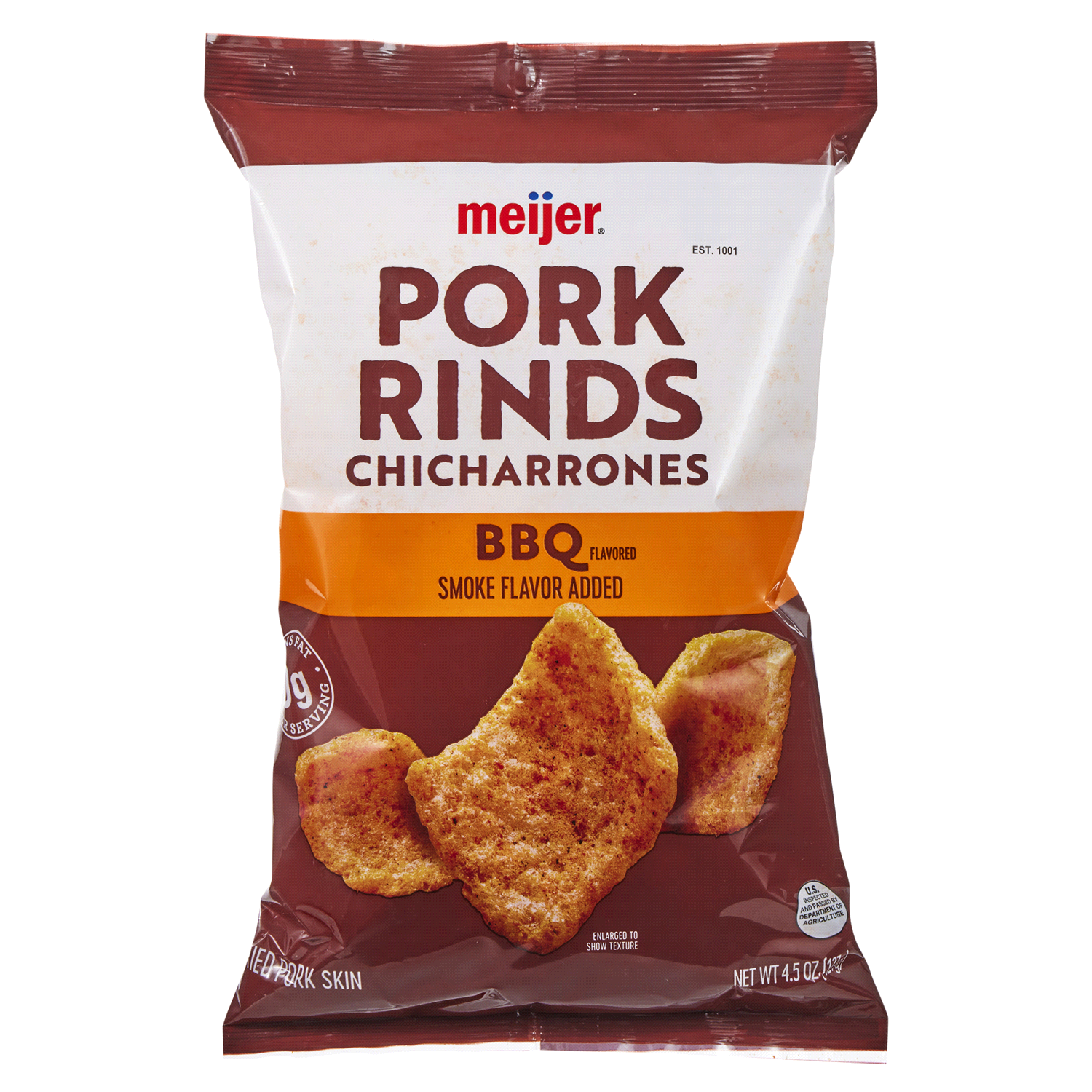 slide 1 of 2, Meijer BBQ Pork Rinds, 4.5 oz