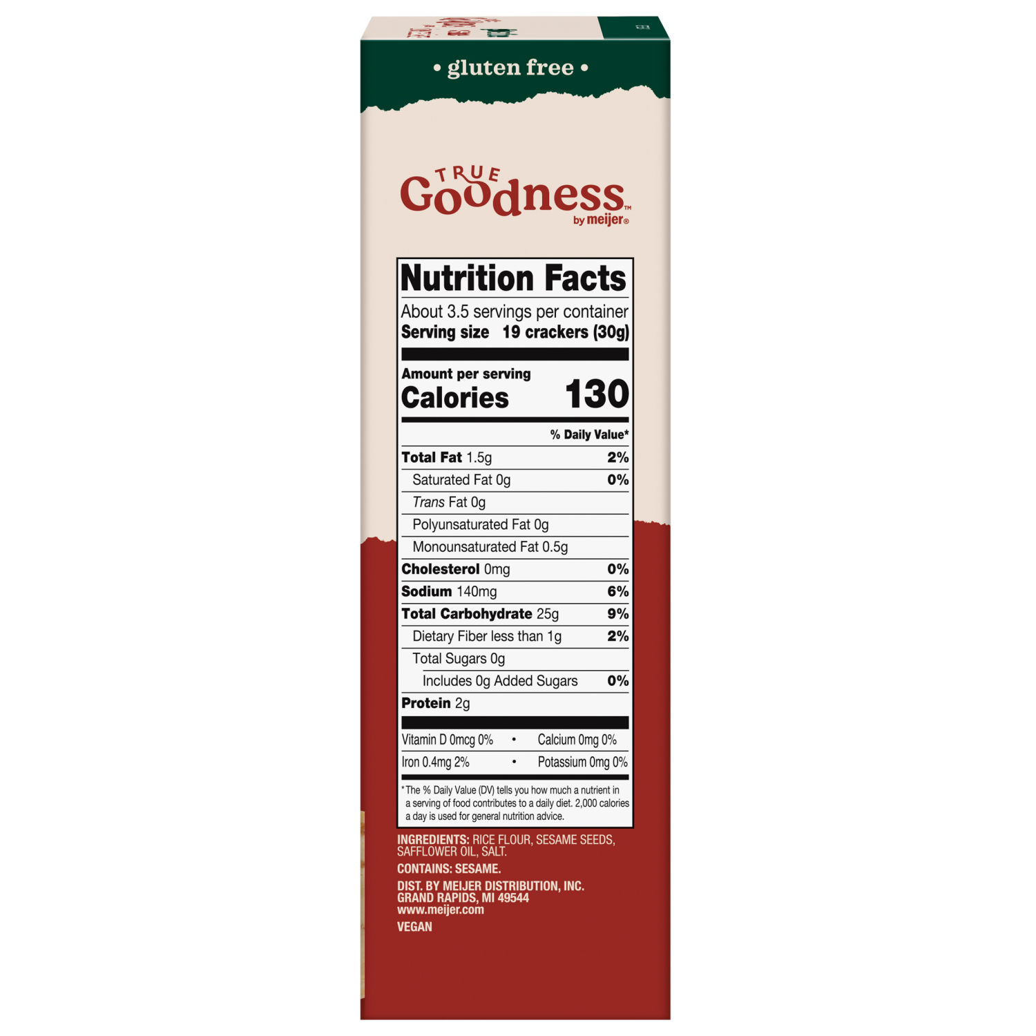 slide 3 of 5, Meijer Sesame Rice Crackers, 3.5 oz