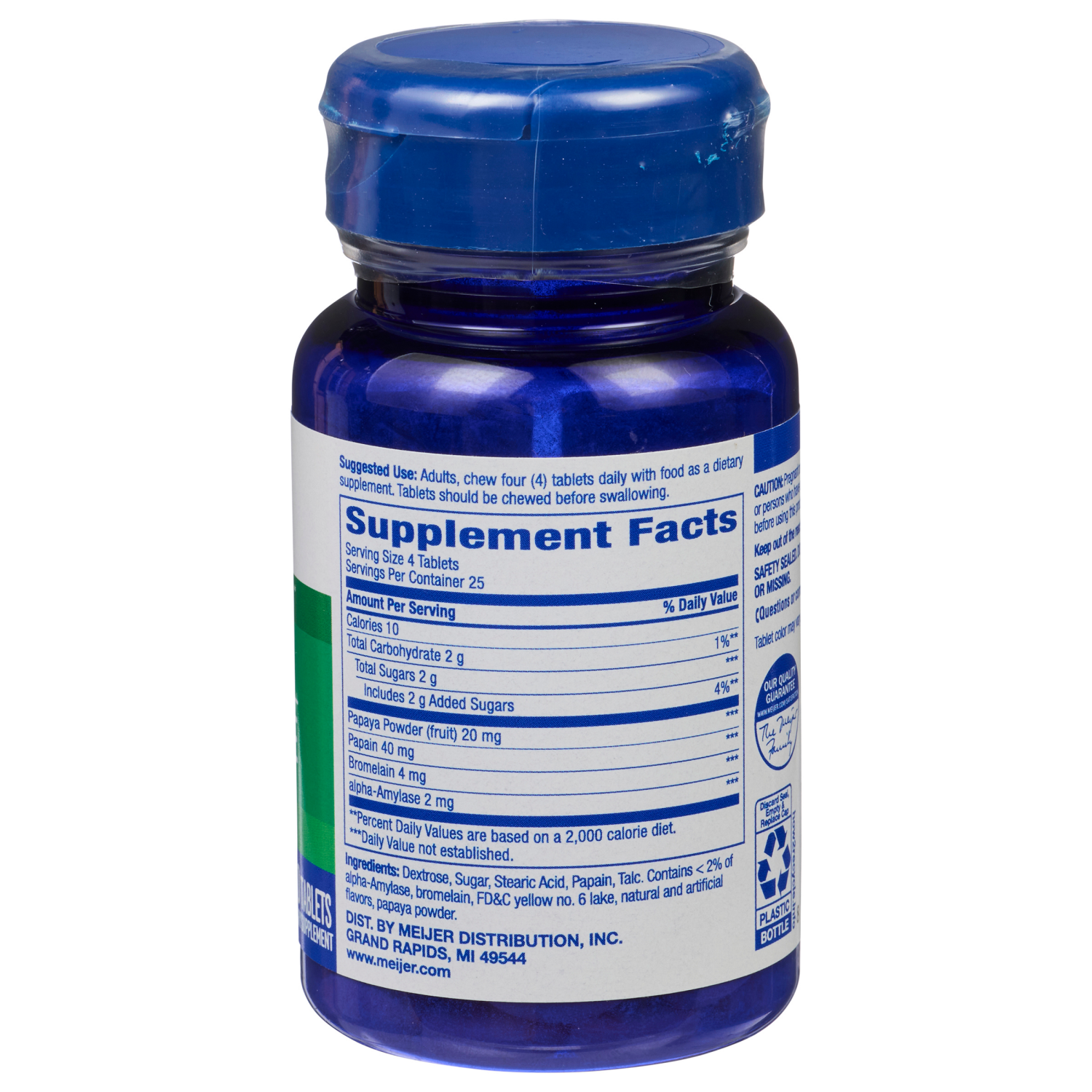 slide 3 of 3, MEIJER WELLNESS Meijer Chewable Papaya Enzyme, 100 ct