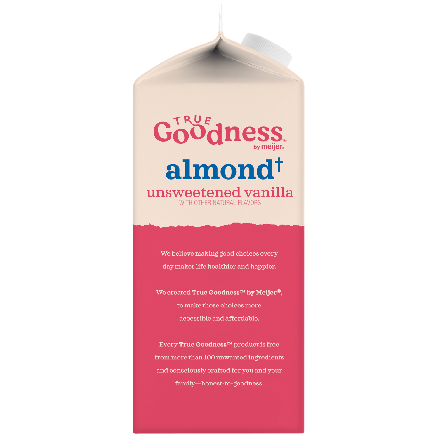 slide 2 of 3, True Goodness Vanilla Unsweetened Dairy Free Almond Milk 64 OZ, 64 oz