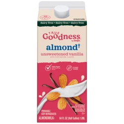 True Goodness Vanilla Unsweetened Dairy Free Almond Milk 64 OZ