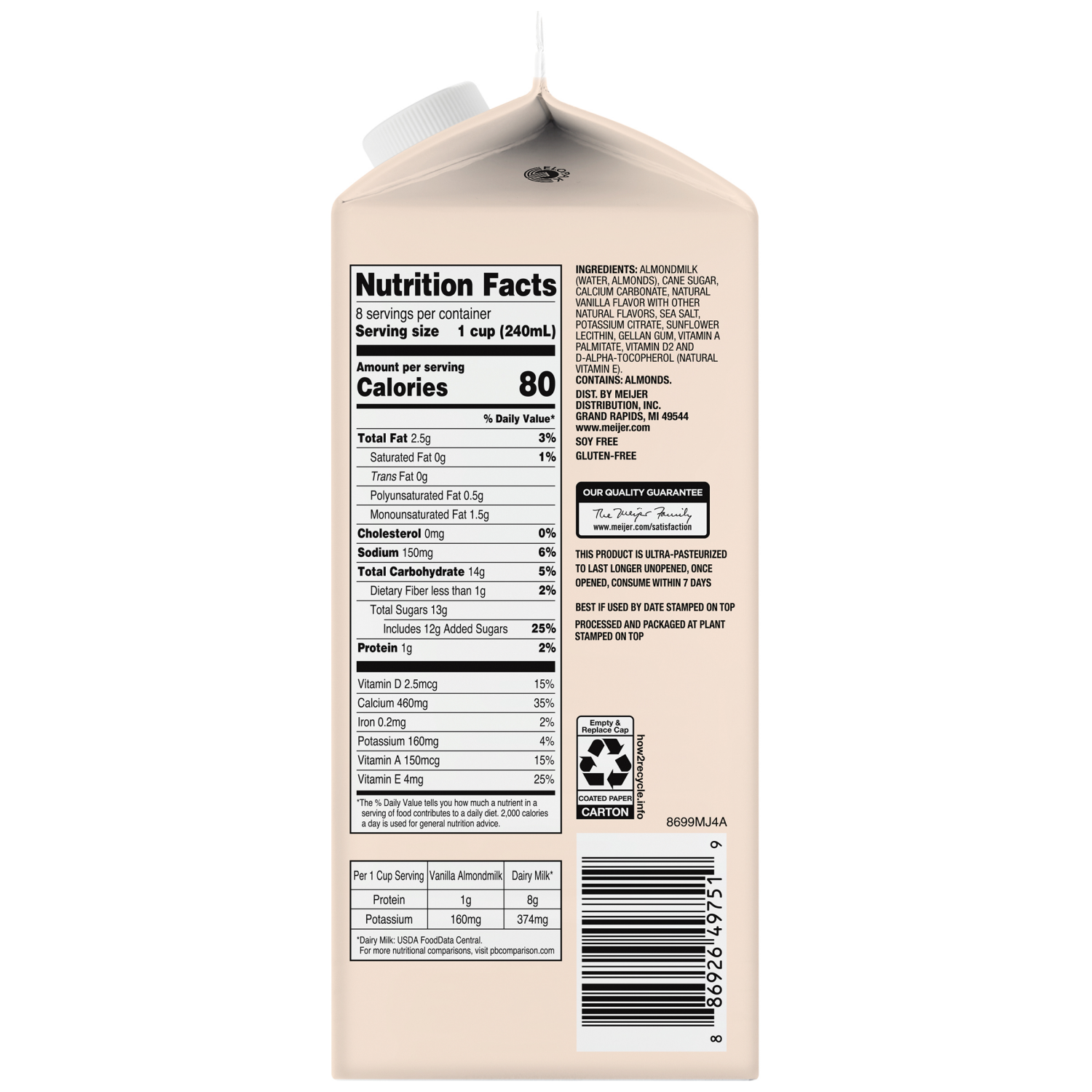 slide 3 of 3, True Goodness Vanilla Dairy Free Almond Milk 64 OZ, 64 oz