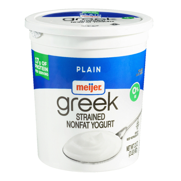 slide 1 of 1, Meijer Greek Nonfat Yogurt Plain, 32 oz
