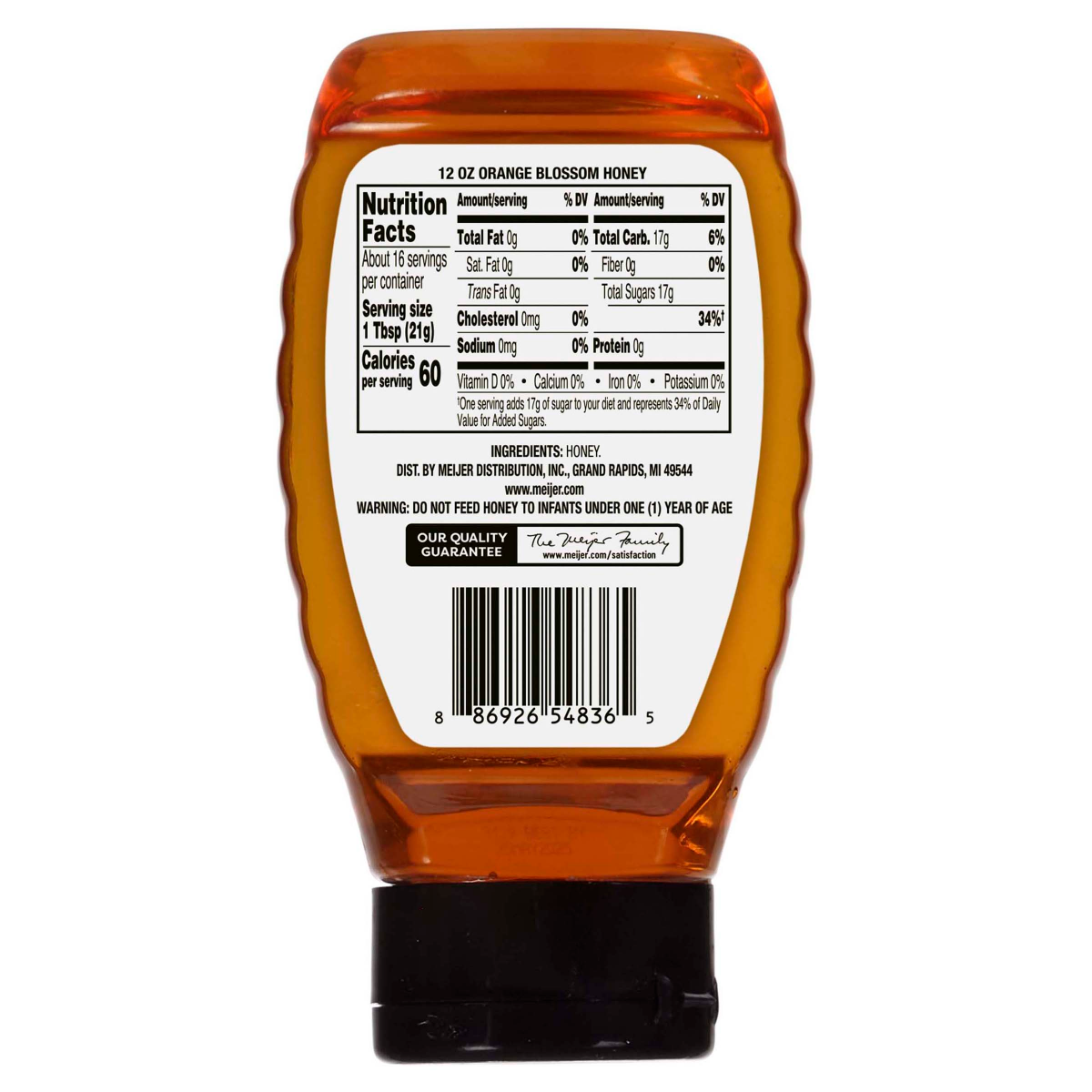 slide 2 of 2, Meijer Orange Blossom Honey, 12 oz