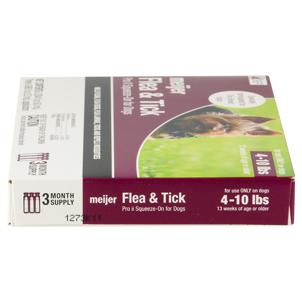 slide 8 of 13, Meijer Pro II Squeeze-On Flea & Tick for Dogs, 04 ct; 10 lb, 3 ct