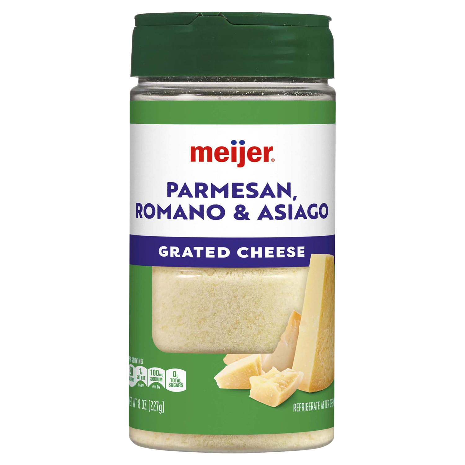 slide 1 of 2, Meijer Grated Parmesan, Romano & Asiago Cheese, 8 oz
