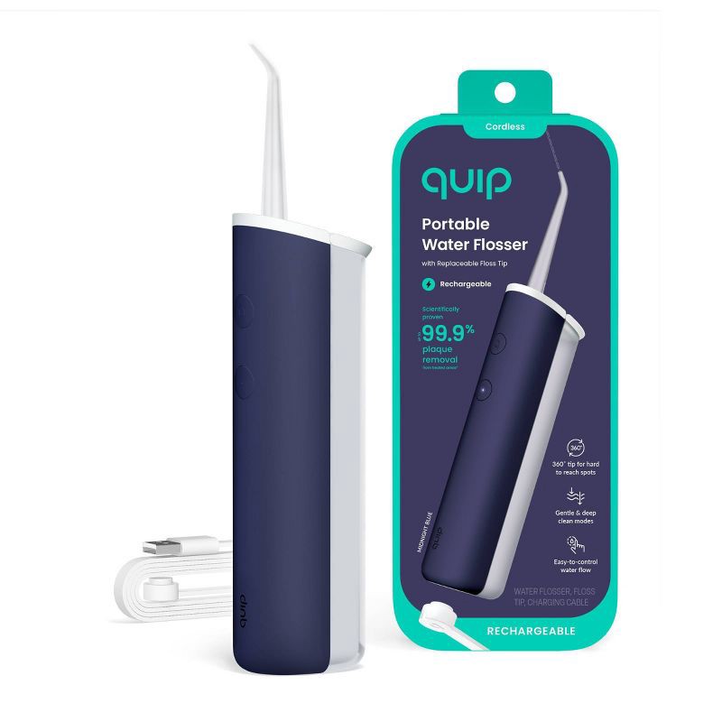 slide 1 of 16, quip Cordless Rechargeable 2-Pressure Modes Plastic Countertop Water Flosser, 1 ct