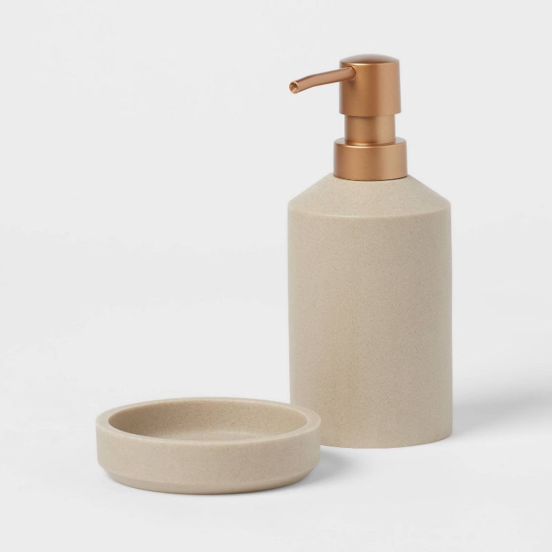 slide 3 of 4, 15pc Grid Lines Shower Curtain Set Rust - Threshold™, 15 ct