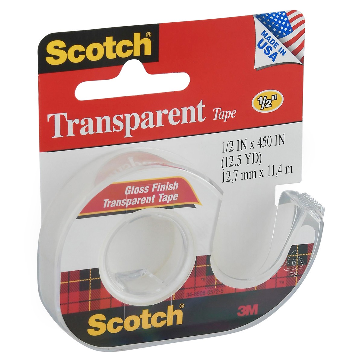 slide 9 of 9, SCOTCH HOME & OFFICE TAPE Transparent Tape W/Dispenser Gloss Finish 1/2"X450", 1 ct