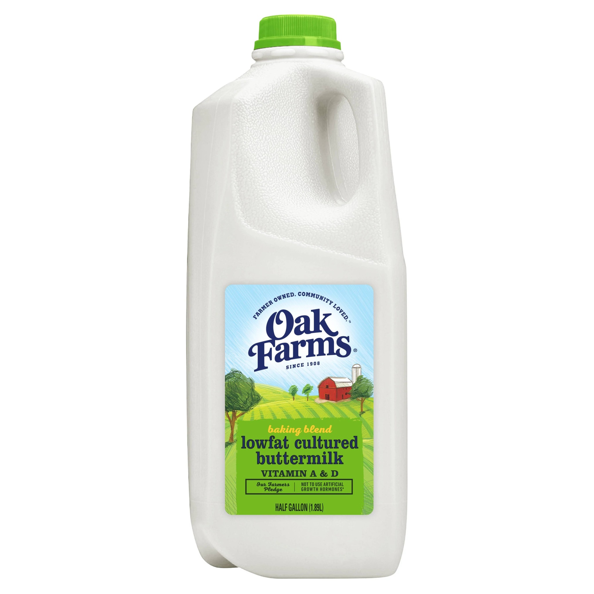 slide 1 of 1, Oak Farms Dairy Oak Farms Lowfat Cultured Buttermilk, 1/2 gal