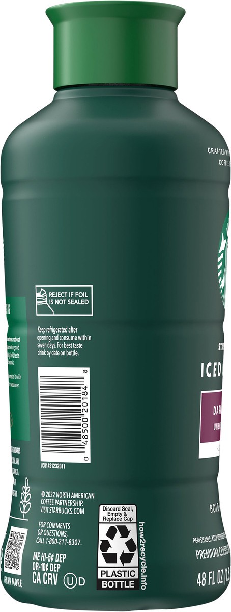 slide 3 of 7, Starbucks Iced Coffee Premium Coffee Beverage, Dark Roast, 48 fl oz