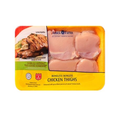 slide 1 of 1, Amick Farms Boneless Chicken Thighs, per lb