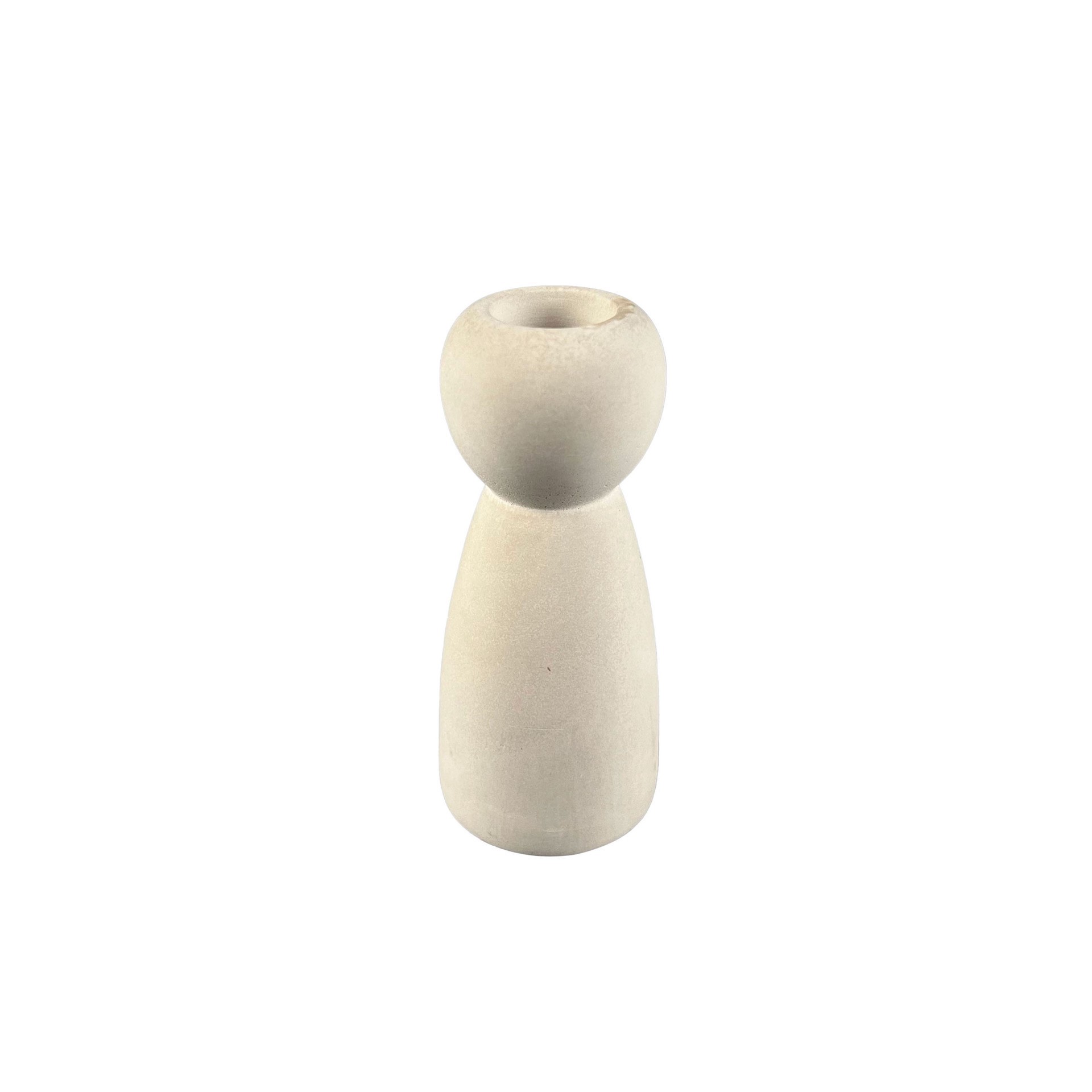 slide 2 of 3, 4.5" Cement Taper Candle Holder By Make Market, 4.5 in