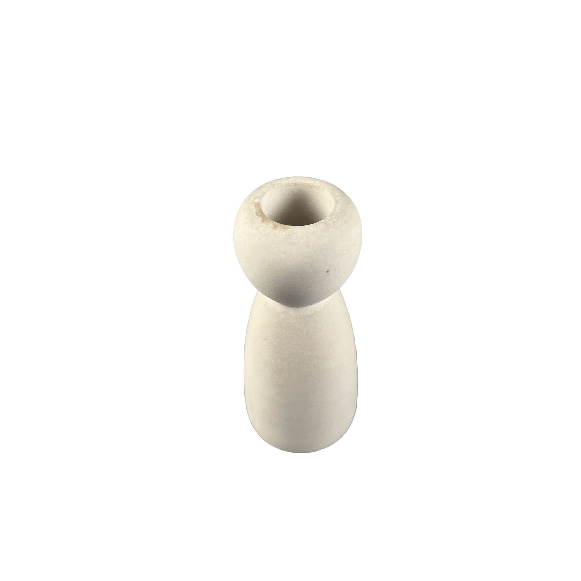 slide 3 of 3, 4.5" Cement Taper Candle Holder By Make Market, 4.5 in