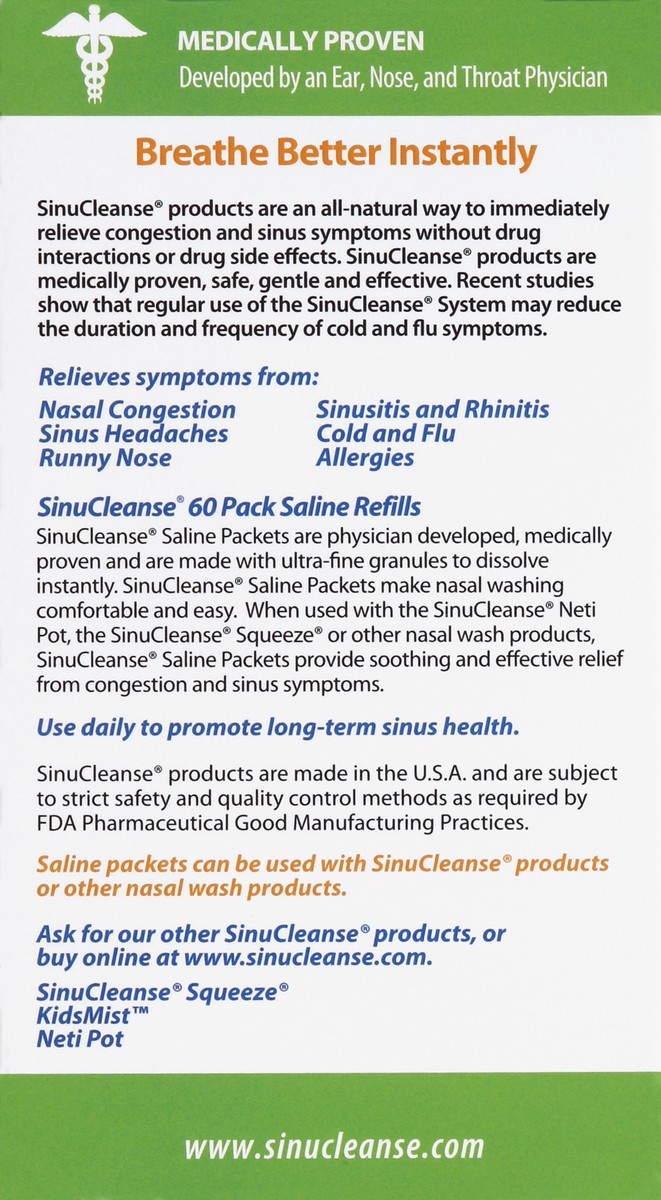 slide 7 of 7, SinuCleanse Saline Refills 60 ea, 60 ct