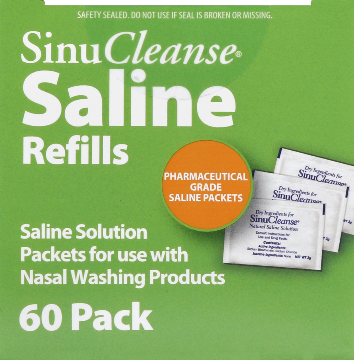 slide 2 of 7, SinuCleanse Saline Refills 60 ea, 60 ct