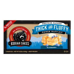 Kodiak Cakes Thick and Fluffy Waffles, Blueberry, 14.82 oz/6 ct