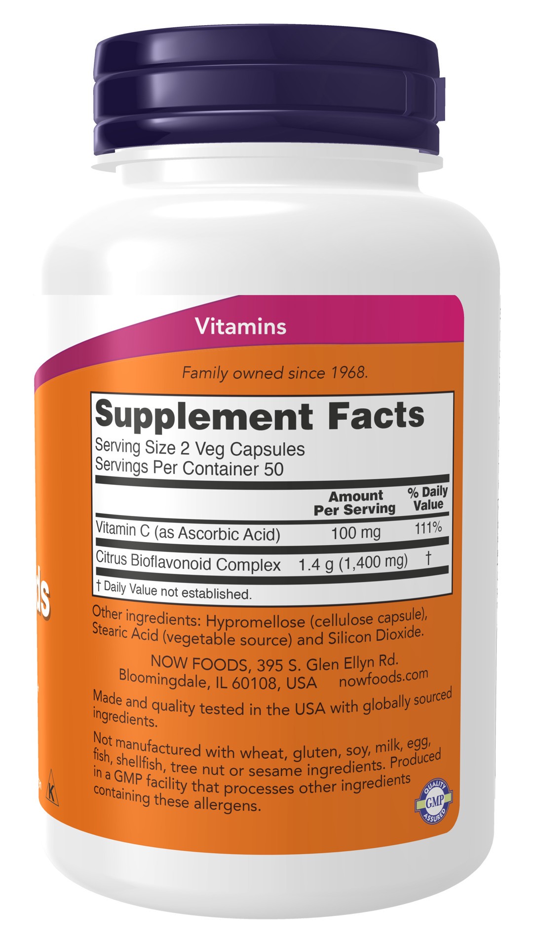 slide 4 of 4, NOW Supplements Citrus Bioflavonoids – 100 Veg Capsules, 100 ct