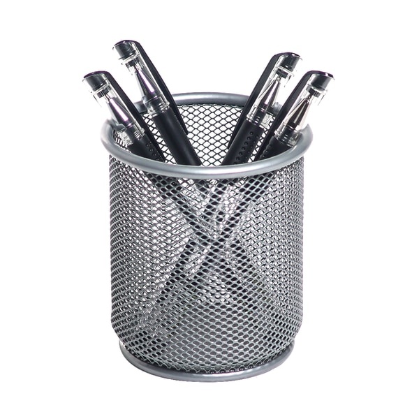 slide 1 of 2, Brenton Studio Silver Mesh Pencil Cup, 1 ct