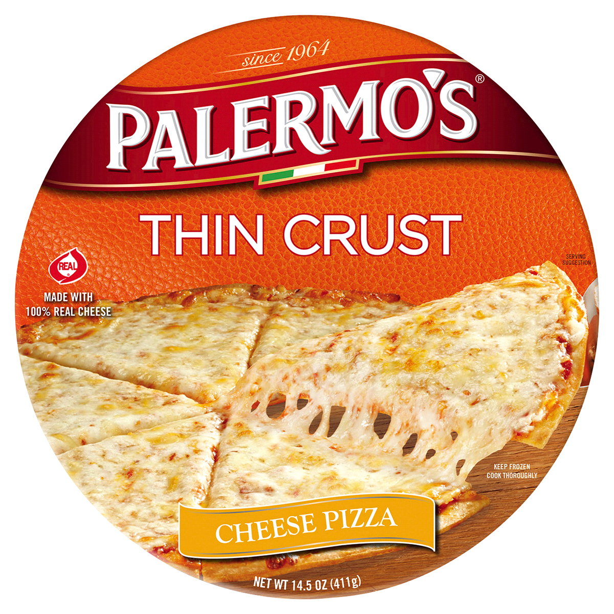 slide 1 of 1, Palermo's Thin Crust Cheese Pizza, 11.25 in