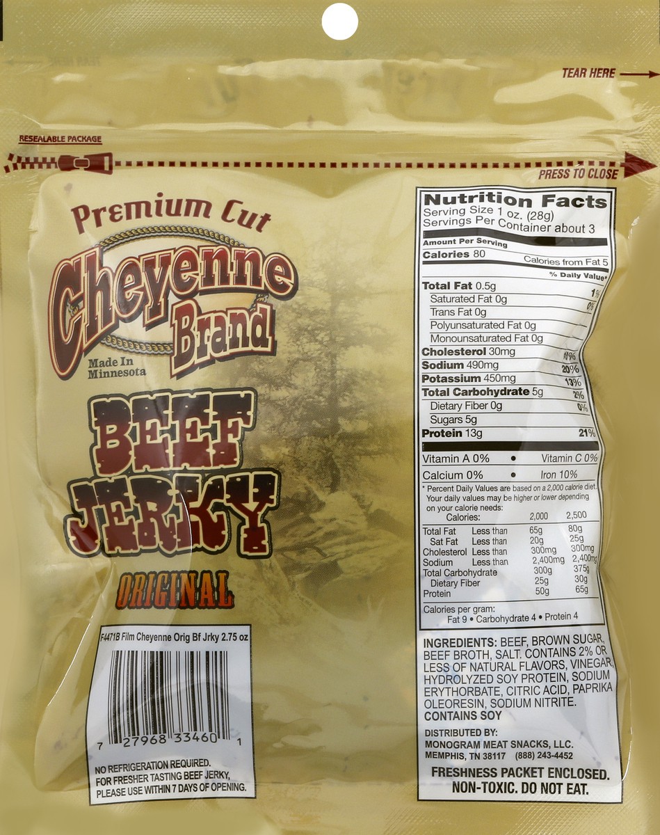 slide 7 of 10, Cheyenne Premium Cut Original Beef Jerky 2.75 oz, 2.75 oz