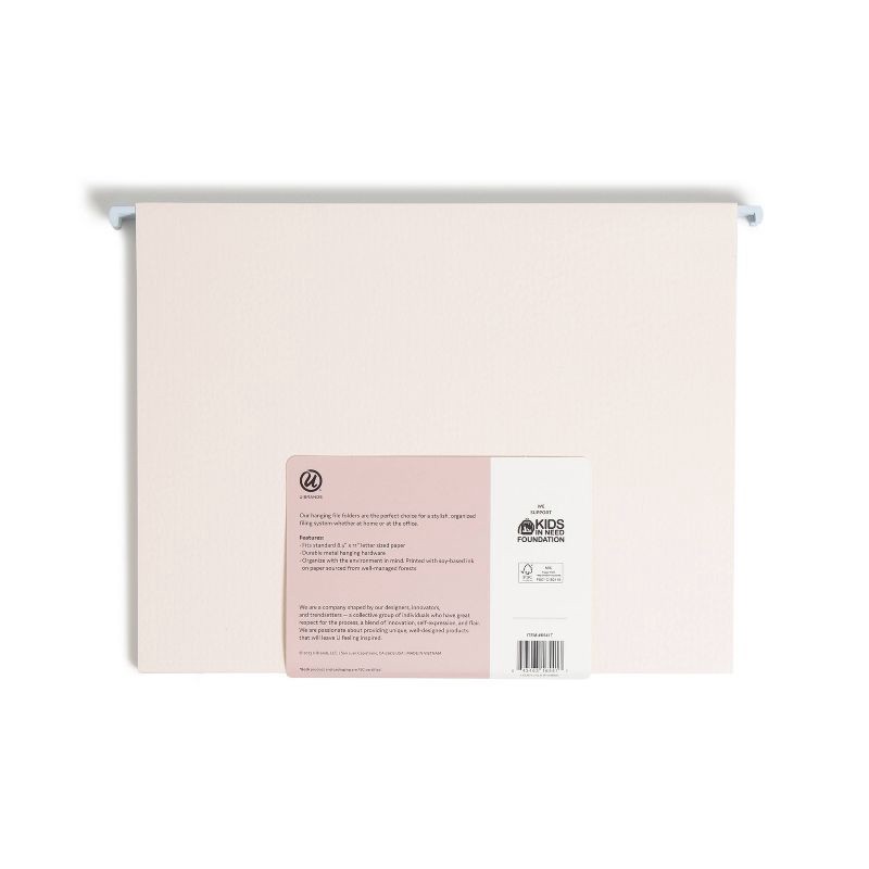 slide 3 of 8, U Brands 6ct 6 Pockets Hanging File Folders - Debossed Pastels: Office Supplies, File Organizer, Multicolored, 40 Sheet Capacity, 6 ct, 40 sheets