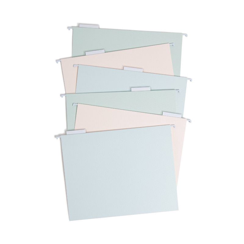 slide 1 of 8, U Brands 6ct 6 Pockets Hanging File Folders - Debossed Pastels: Office Supplies, File Organizer, Multicolored, 40 Sheet Capacity, 6 ct, 40 sheets