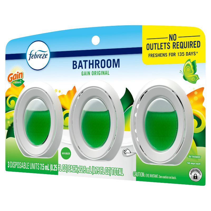 slide 12 of 14, Febreze Gain Original Bathroom Air Freshener - 3ct, 3 ct