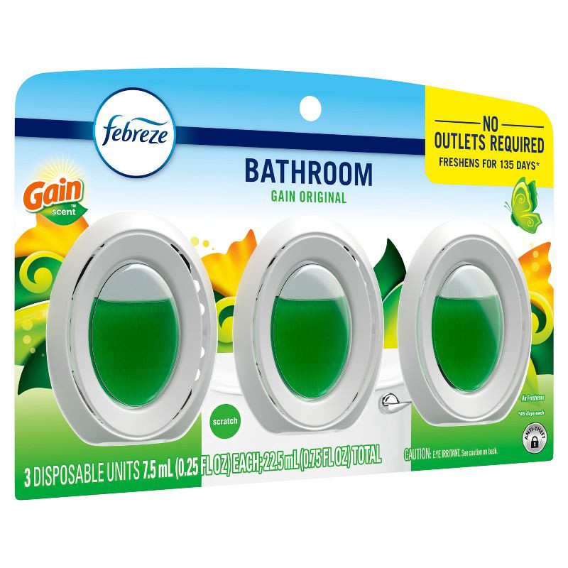 slide 11 of 14, Febreze Gain Original Bathroom Air Freshener - 3ct, 3 ct